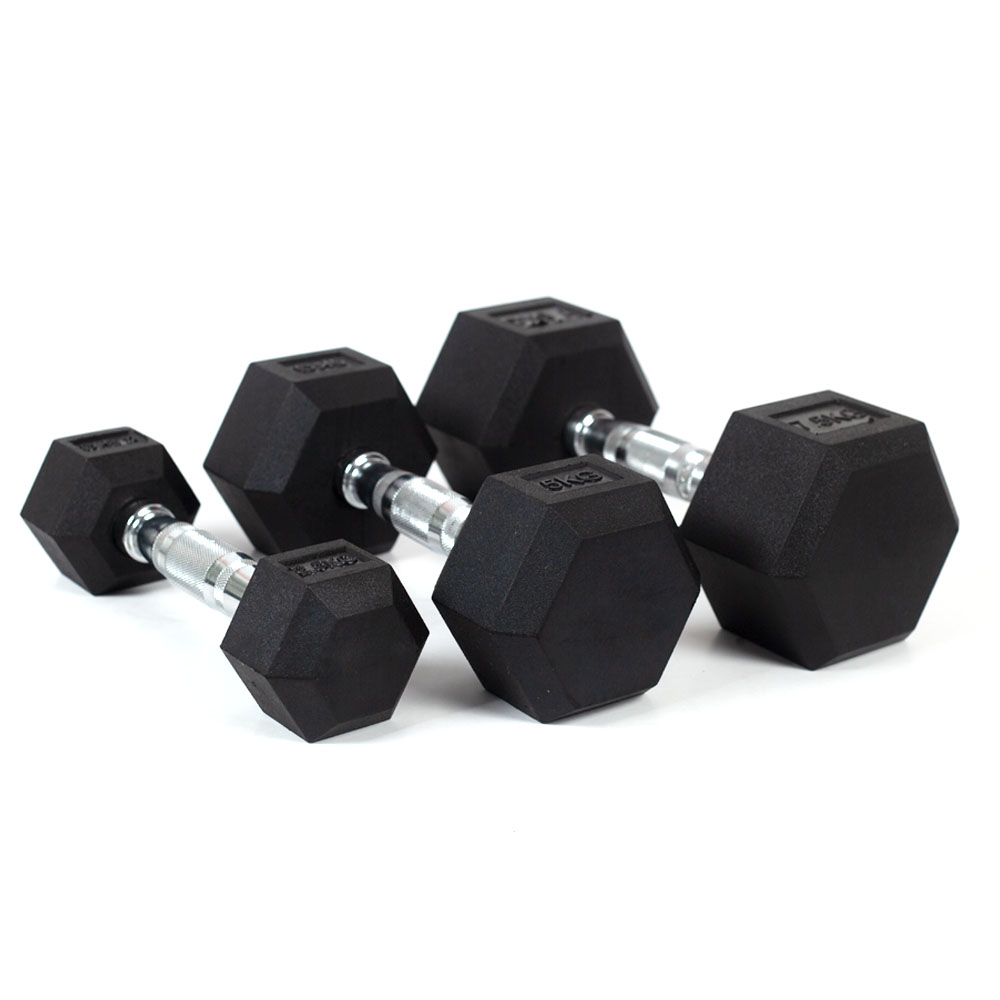 Rubber hex dumbbell